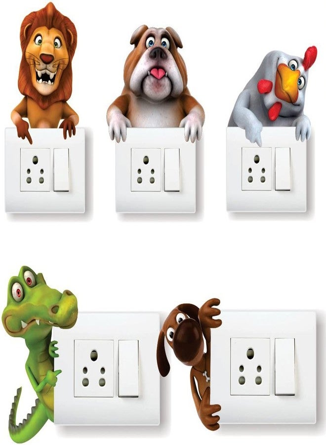 Merical Bansidhar and Animals Switch Board Wall Sticker for Living Room, Hall, Bedroom (Material: PVC Vinyl) - Image 2